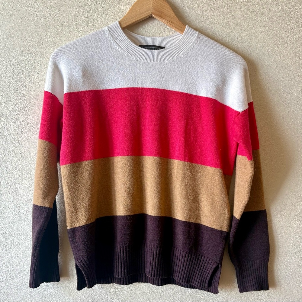 French Connection‎ color block crew neck sweater